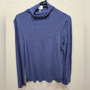 Cupio Blue Long Sleeve Turtleneck Soft Tee